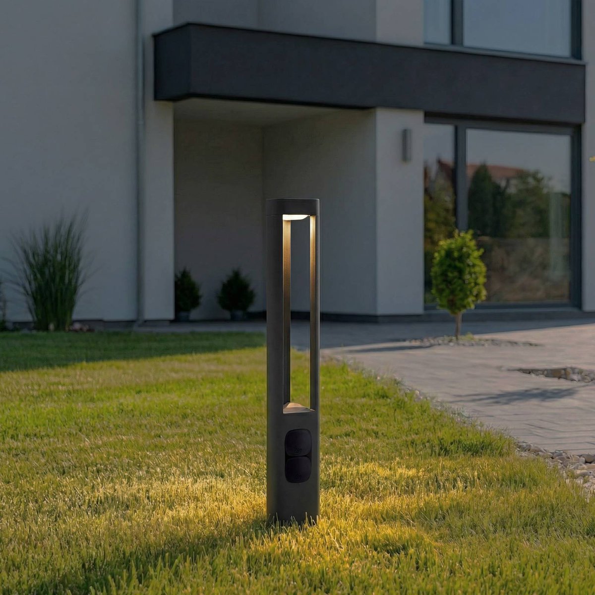 Luminaire extérieur en aluminium moderneLED anthracite, LUCANDE