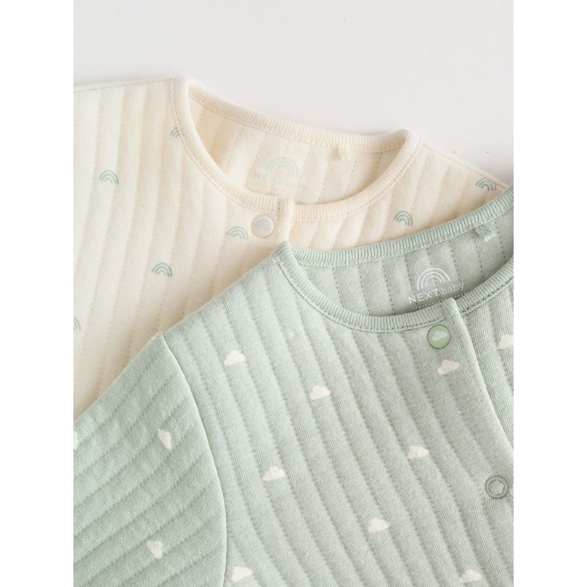 Grenouillère matelassée bébé, lot de 2 vert sauge, NEXT