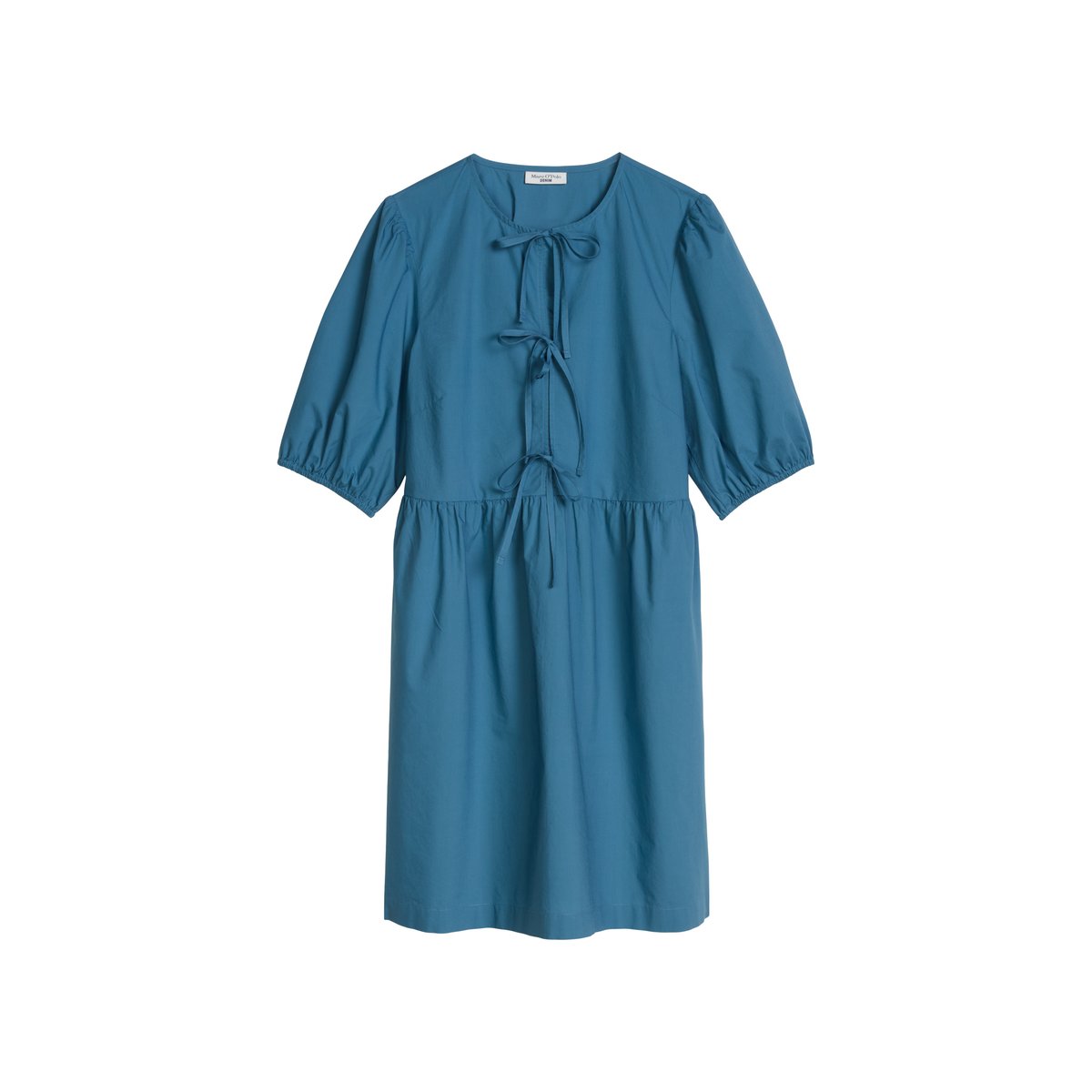 Robe regular en popeline de coton bleu, MARC O’POLO DENIM