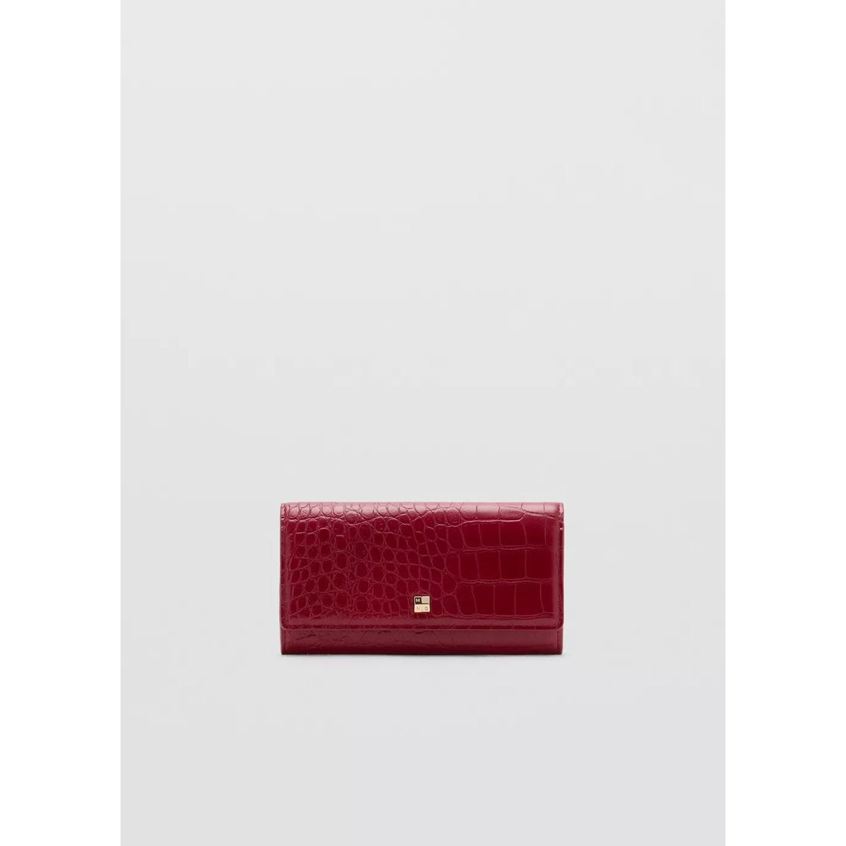 Portefeuille effet croco rouge, MANGO