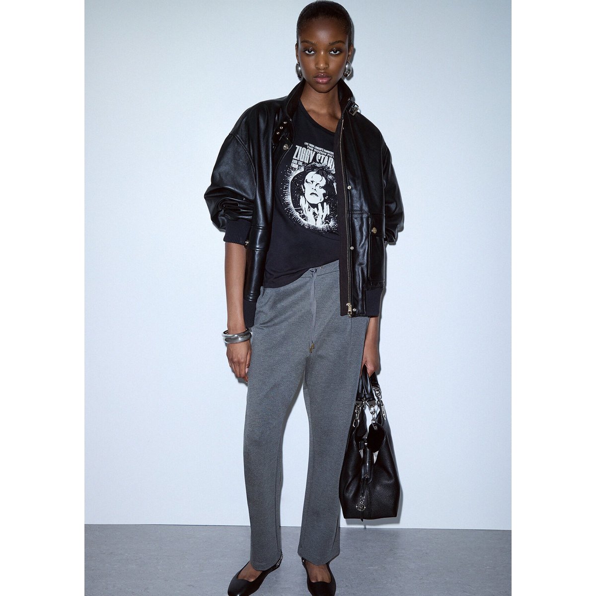 Pantalon à cordon de serrage gris, LIU JO