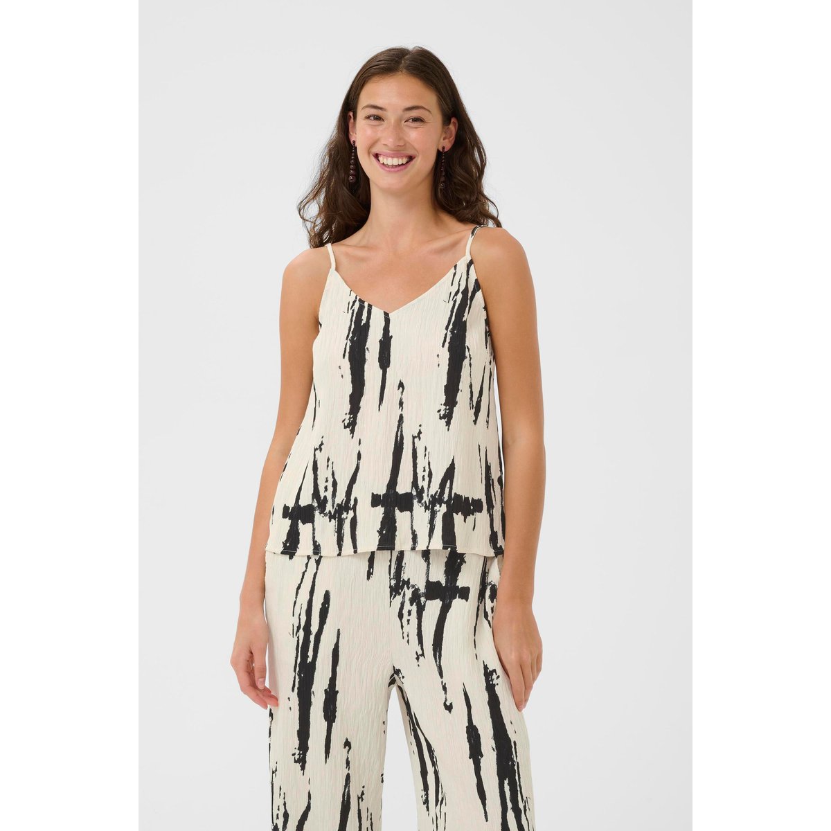 Blouse sans manches blanc noir white/black mix, CULTURE