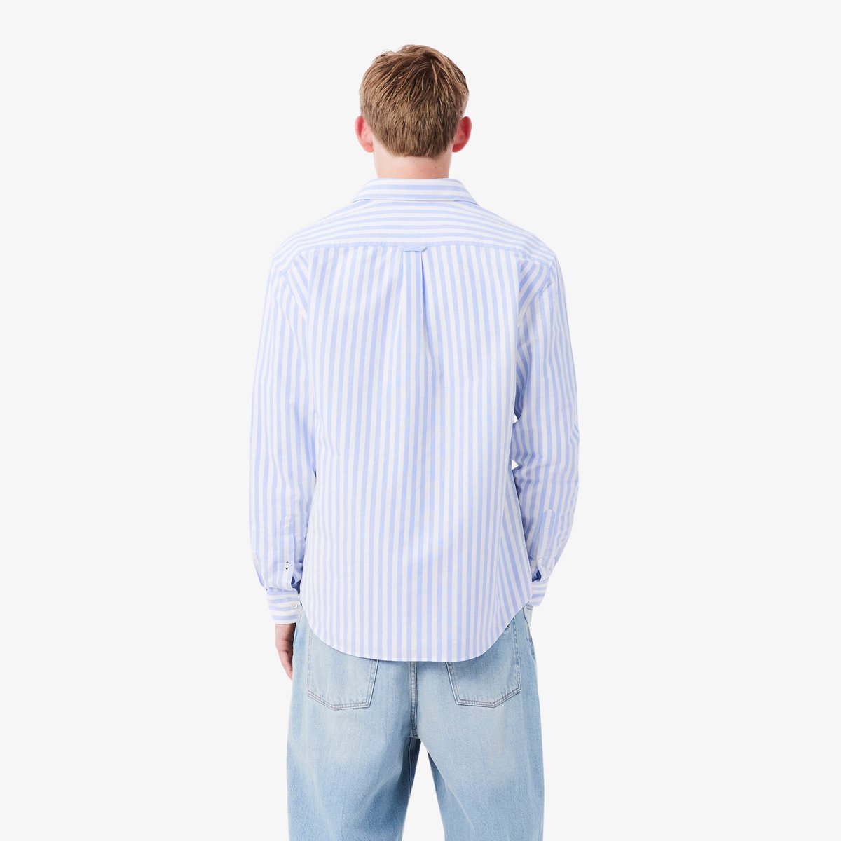 Chemise Oxford rayée regular fit bleu-e7b, LACOSTE