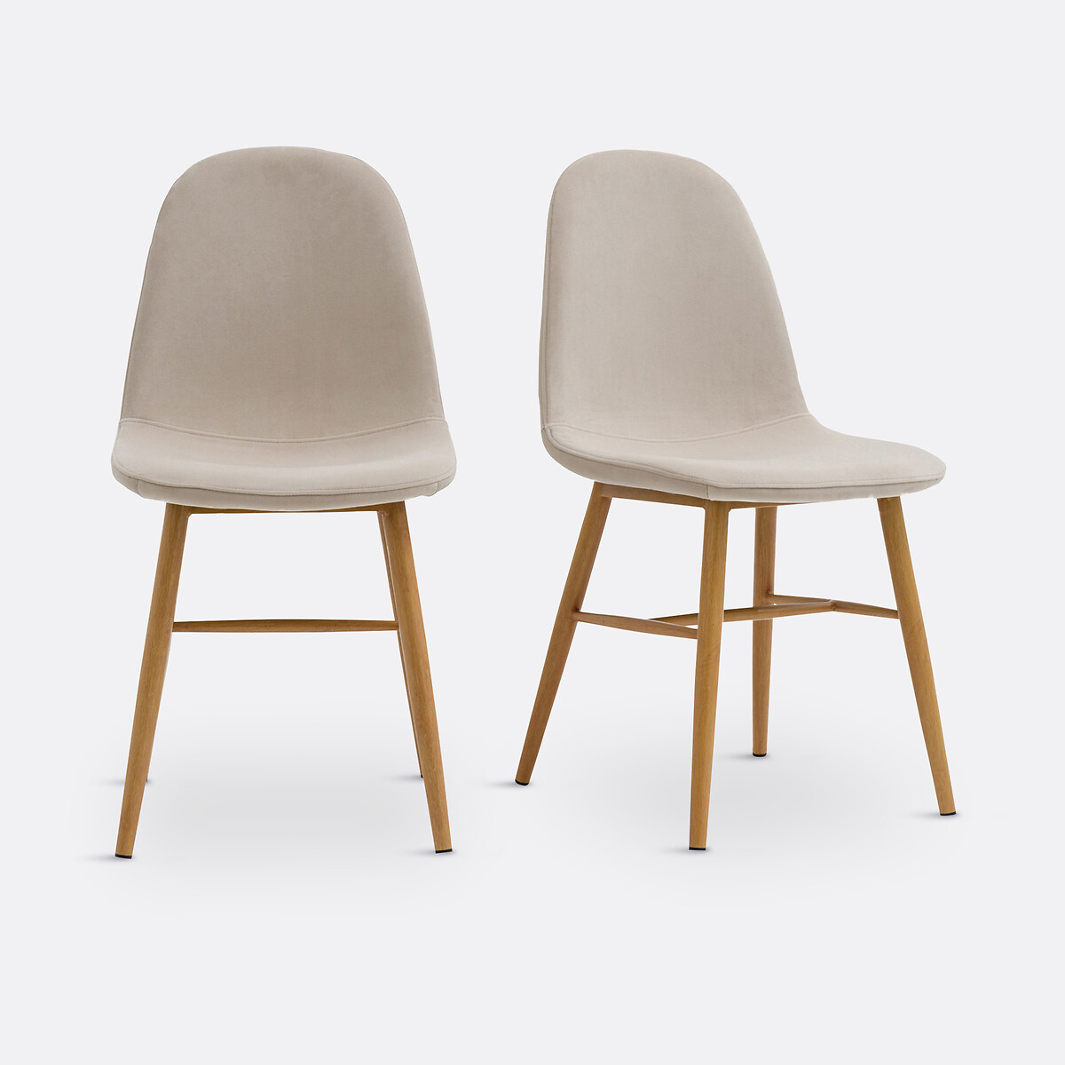 Lot de 2 chaises velours, Polina ecru, LA REDOUTE INTERIEURS