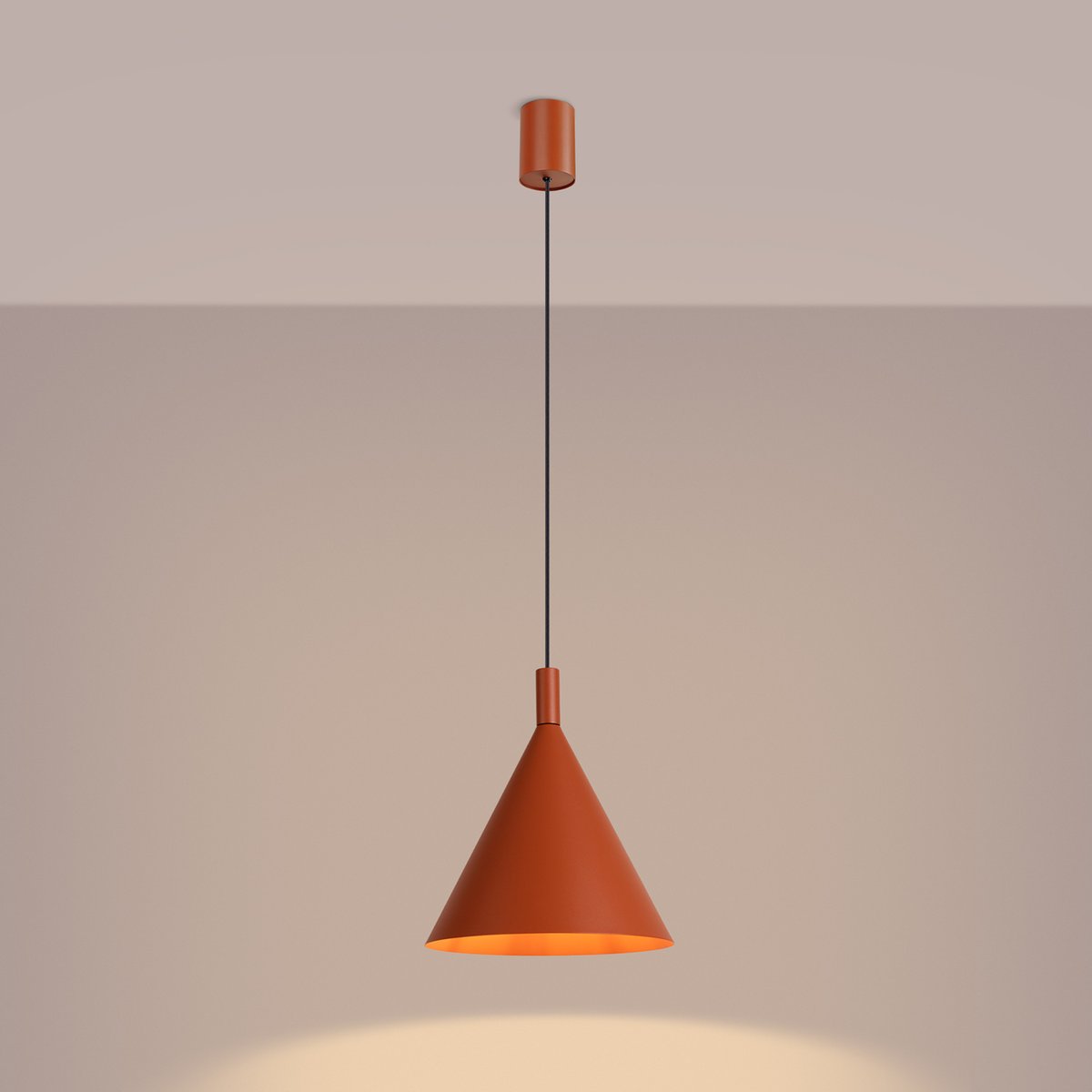 Suspension Acier Ocre Rouge E27 1 NOX ocre rouge, EDEN