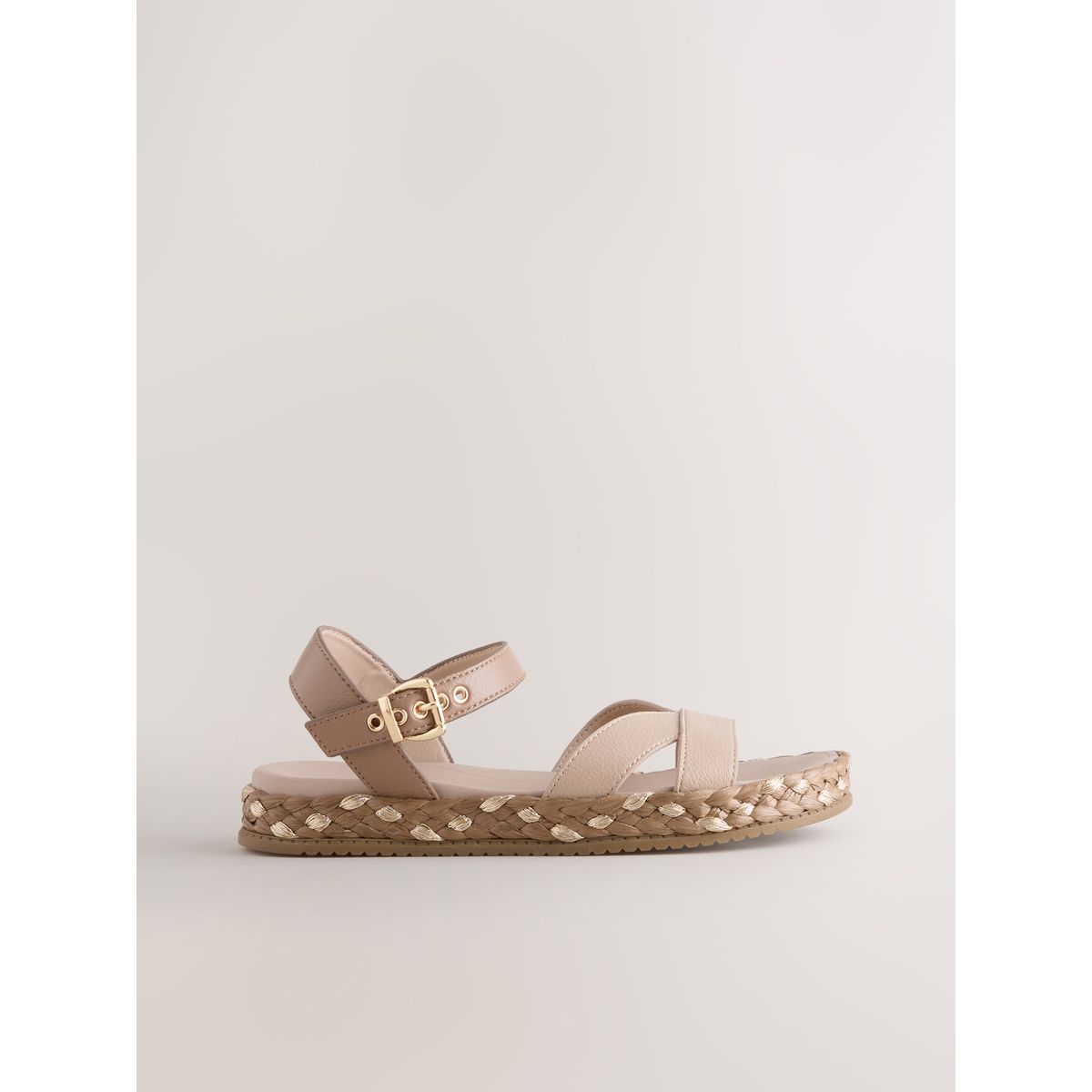 Sandales à brides croisées forever comfort® rose poudré métallisé, NEXT