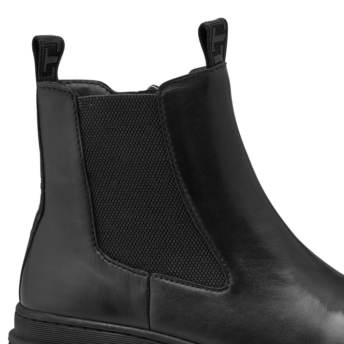 Bottine Chelsea en cuir noir cuir, TAMARIS