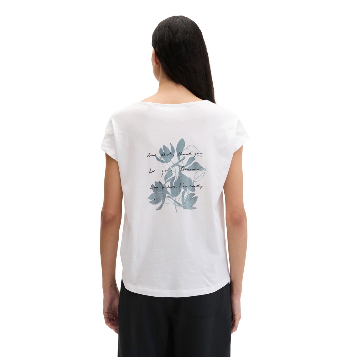 T-shirt imprimé loose en single jersey léger blanc, MARC O'POLO