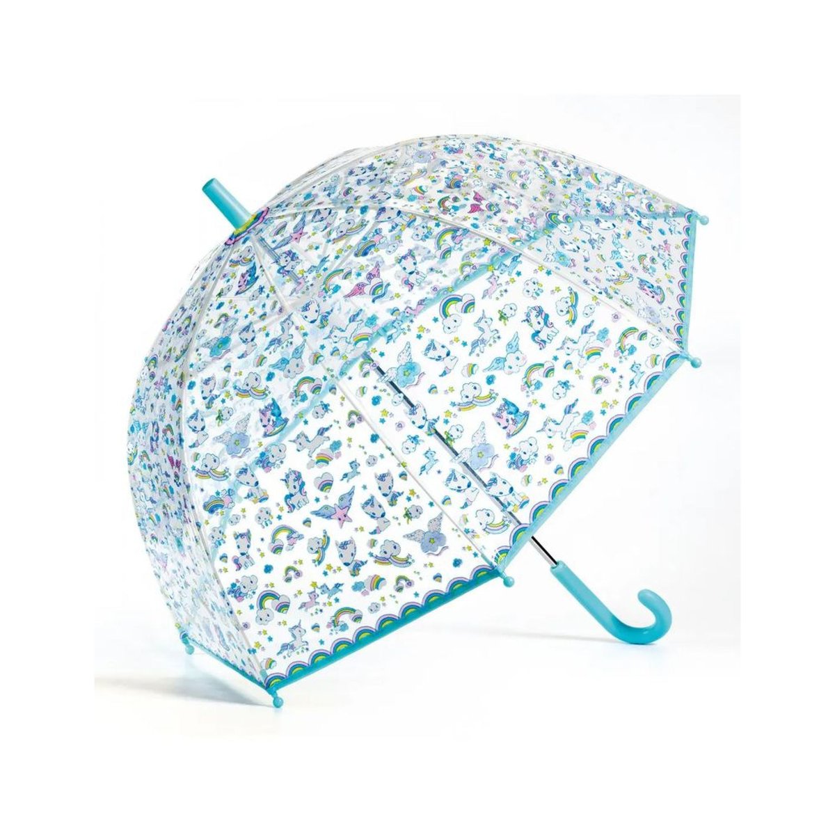 Parapluie translucide motif Licornes aqua, DJECO