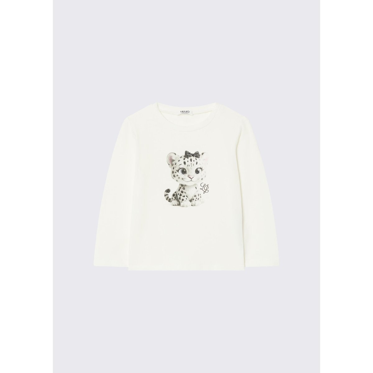 T-shirt en jersey avec imprimé blanc, LIU JO