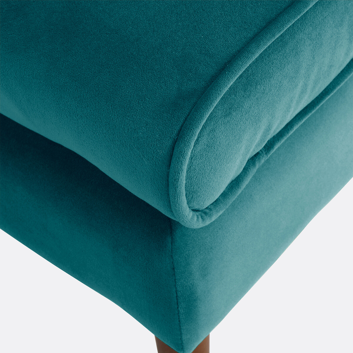 Pouf en velours (Y) bleu canard, LA REDOUTE INTERIEURS