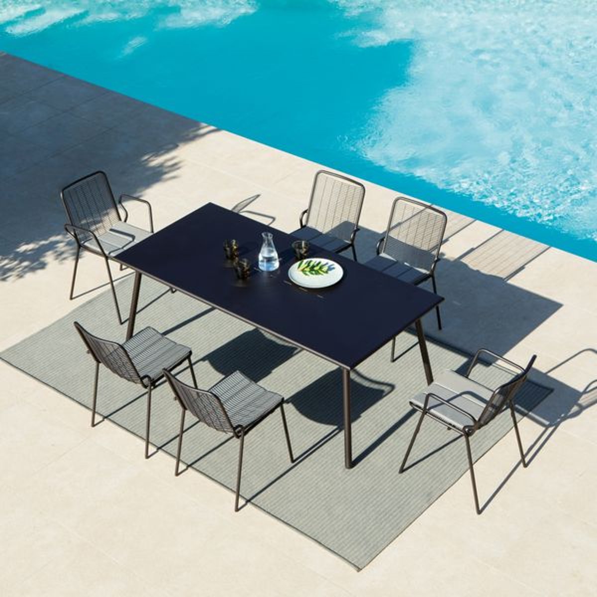 Chaise repas outdoor métal anthracite, ZAGO