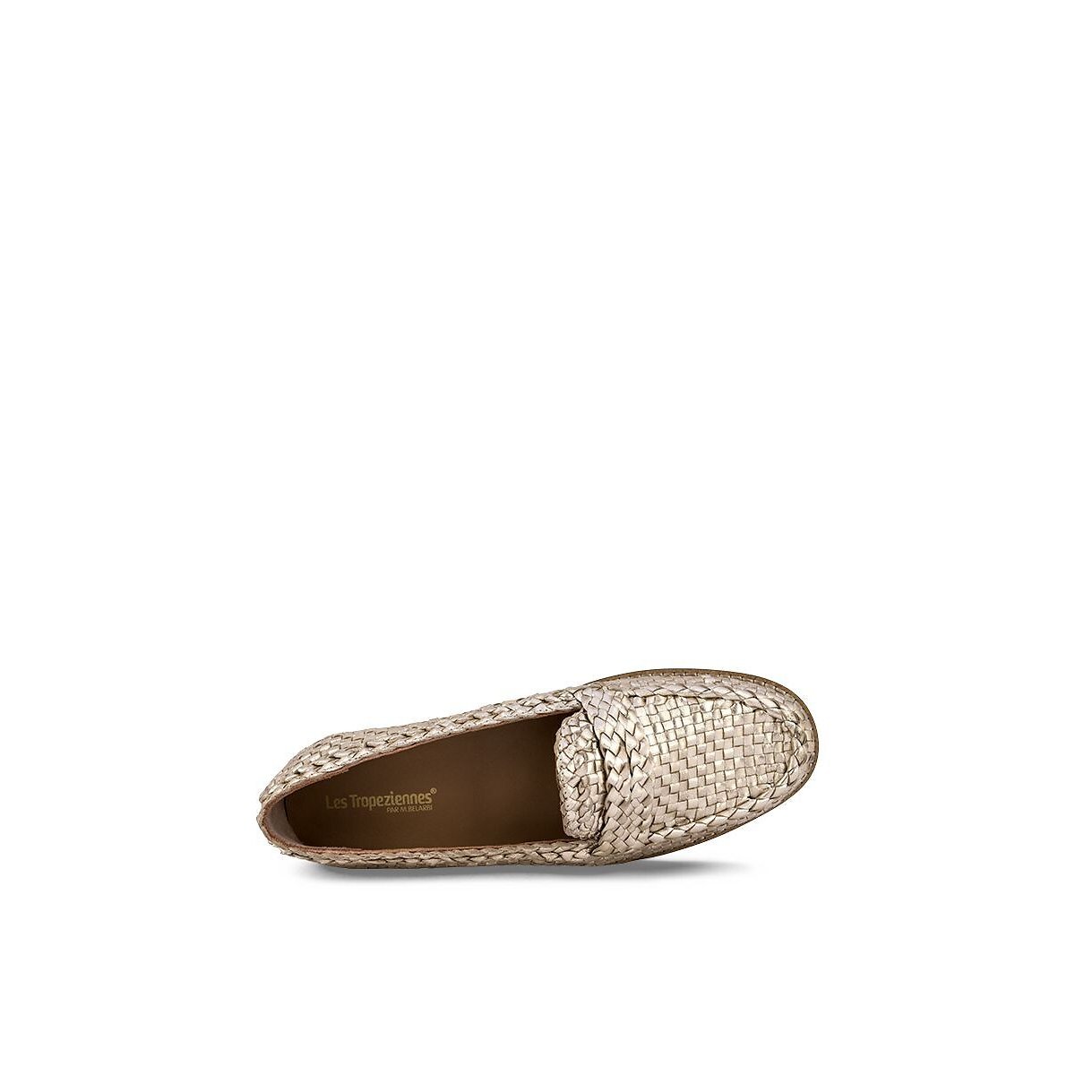 Mocassins en cuir tressé Zaboo or, LES TROPEZIENNES PAR M.BELARBI