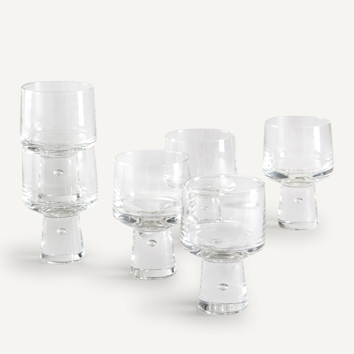 Lot de 6 Verres à vin trapèze, Albédo transparent, AM.PM