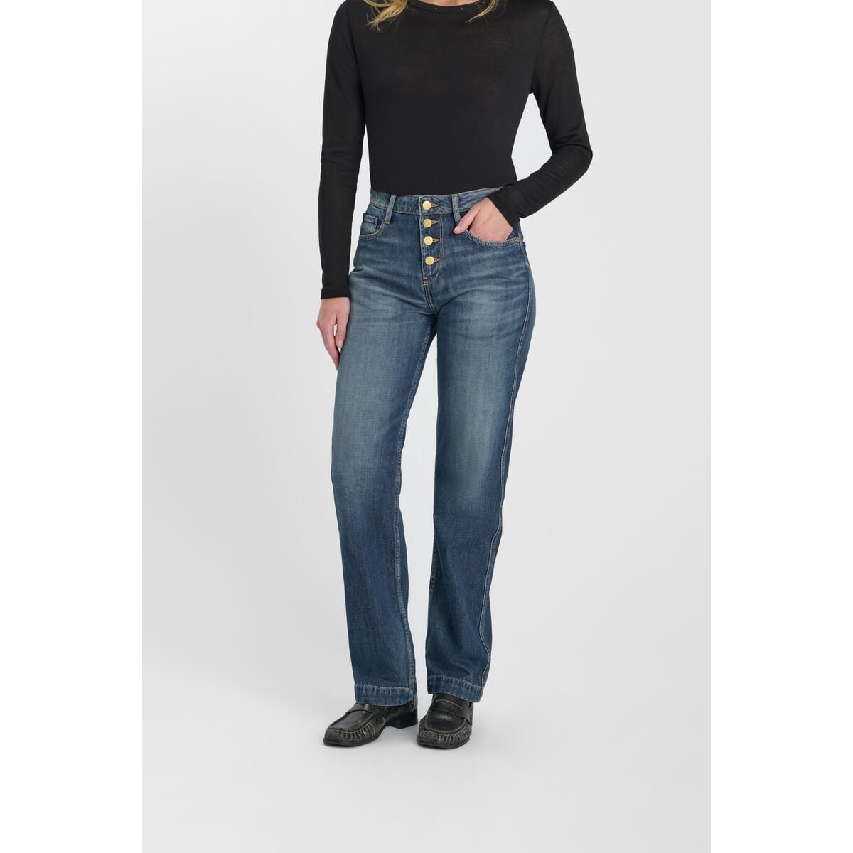 Jeans droite 300/23 regular , longueur 34 blue, LE TEMPS DES CERISES