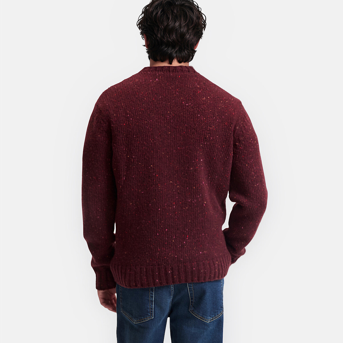 Pull nepsé col montant en grosse maille bordeaux, LA REDOUTE COLLECTIONS