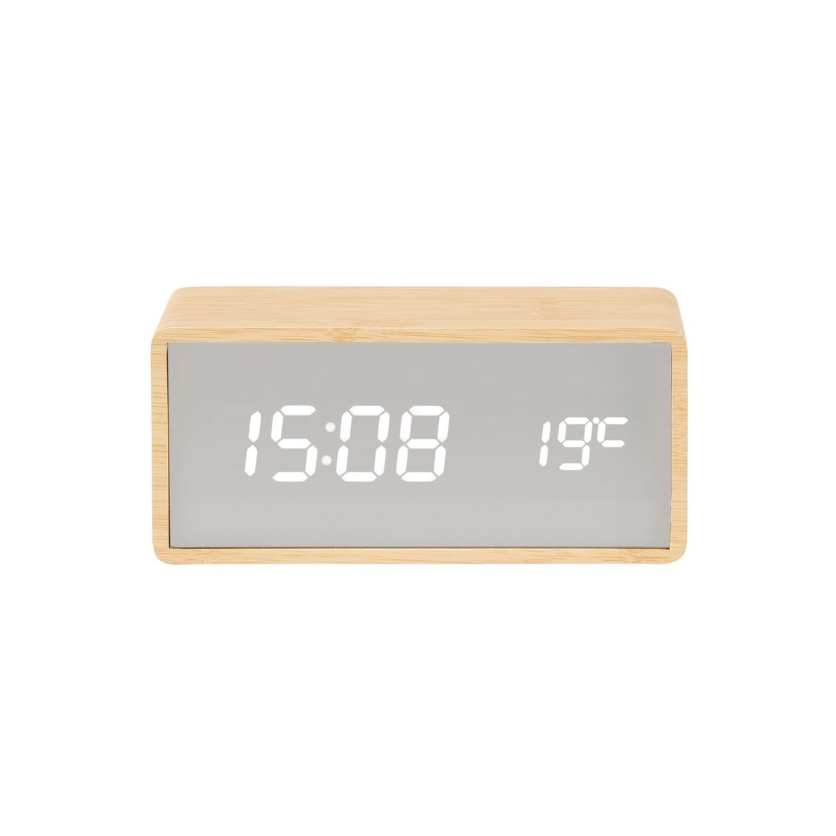 Réveil LED effet miroir design moderne COPPER MIRROR beige, PRESENT TIME