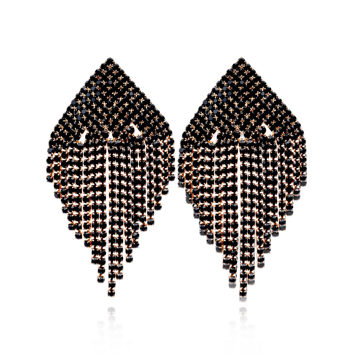 Boucles d'oreilles pendantes strass RYOKAN noir, HIPANEMA