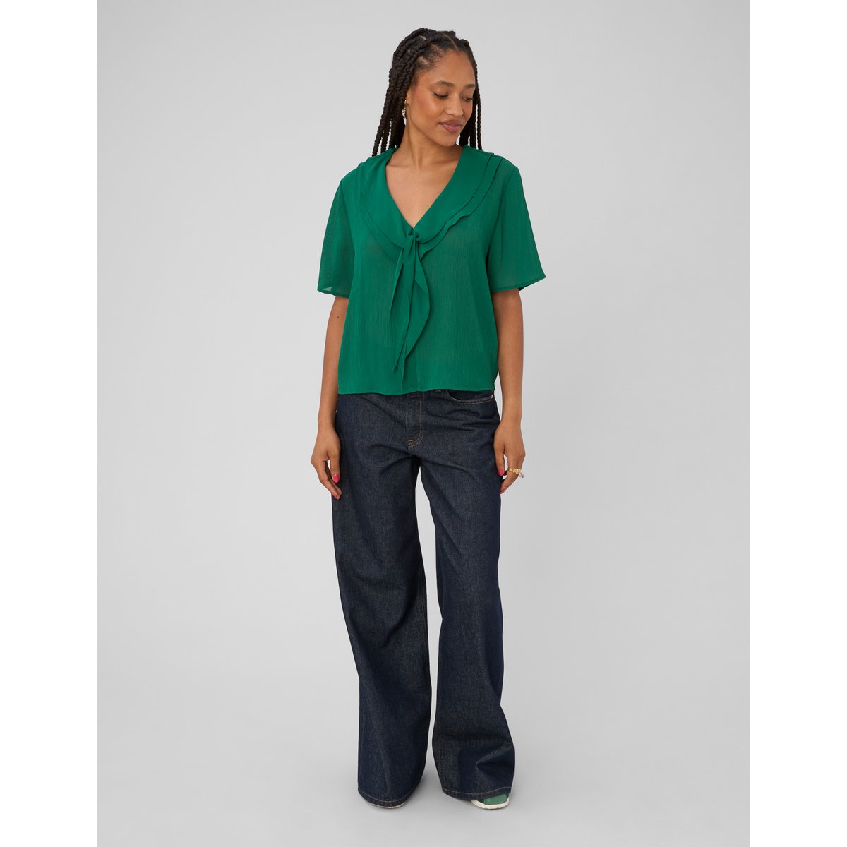 Blouse unie menthe, BZB