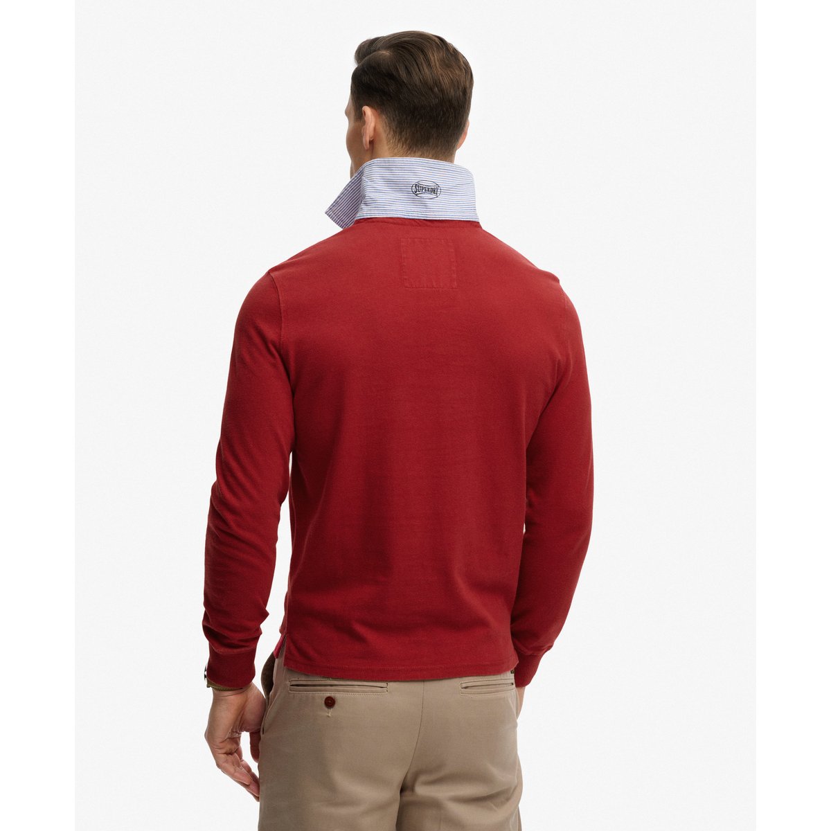 Haut de rugby à double emblème rouge prep, SUPERDRY