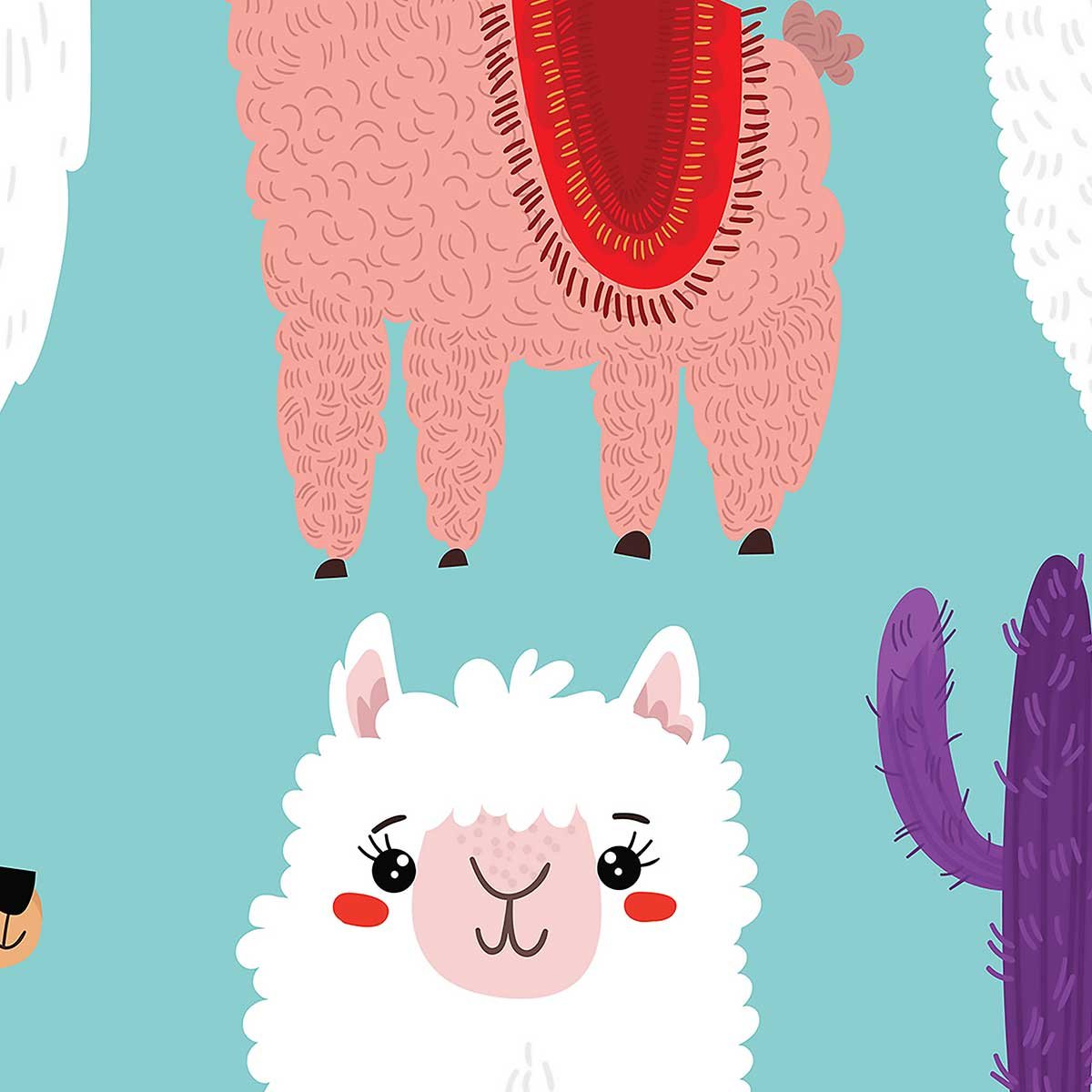 Tableau enfant lamas toile imprimée, HEXOA