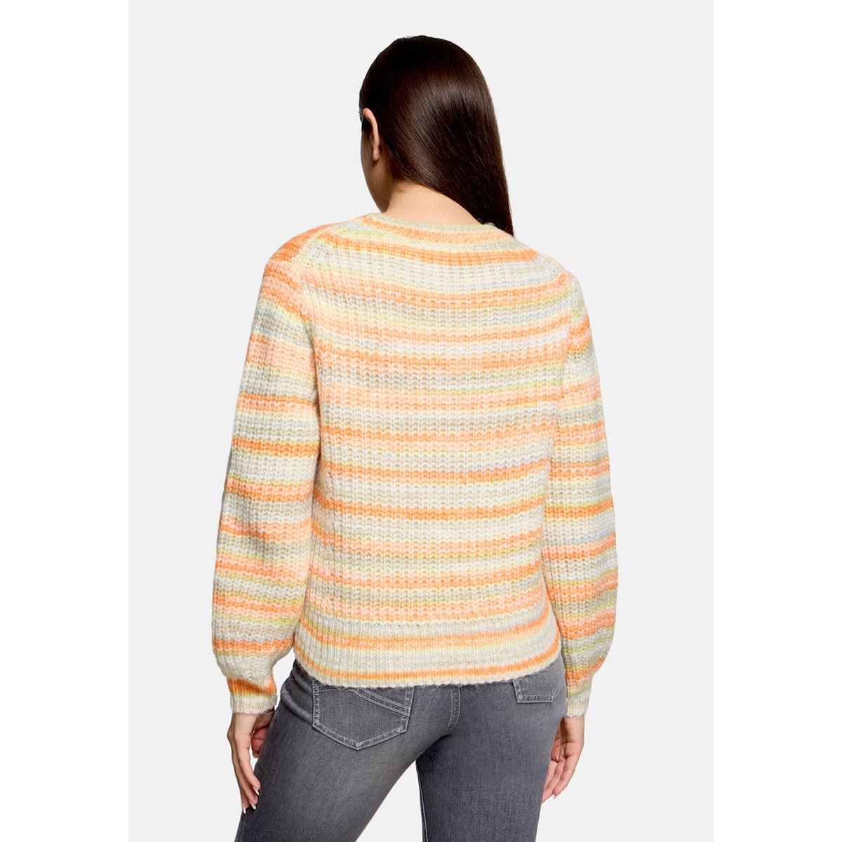 Pull-over en maille à teneur en fil fantaisie cream/orange, BETTY & CO