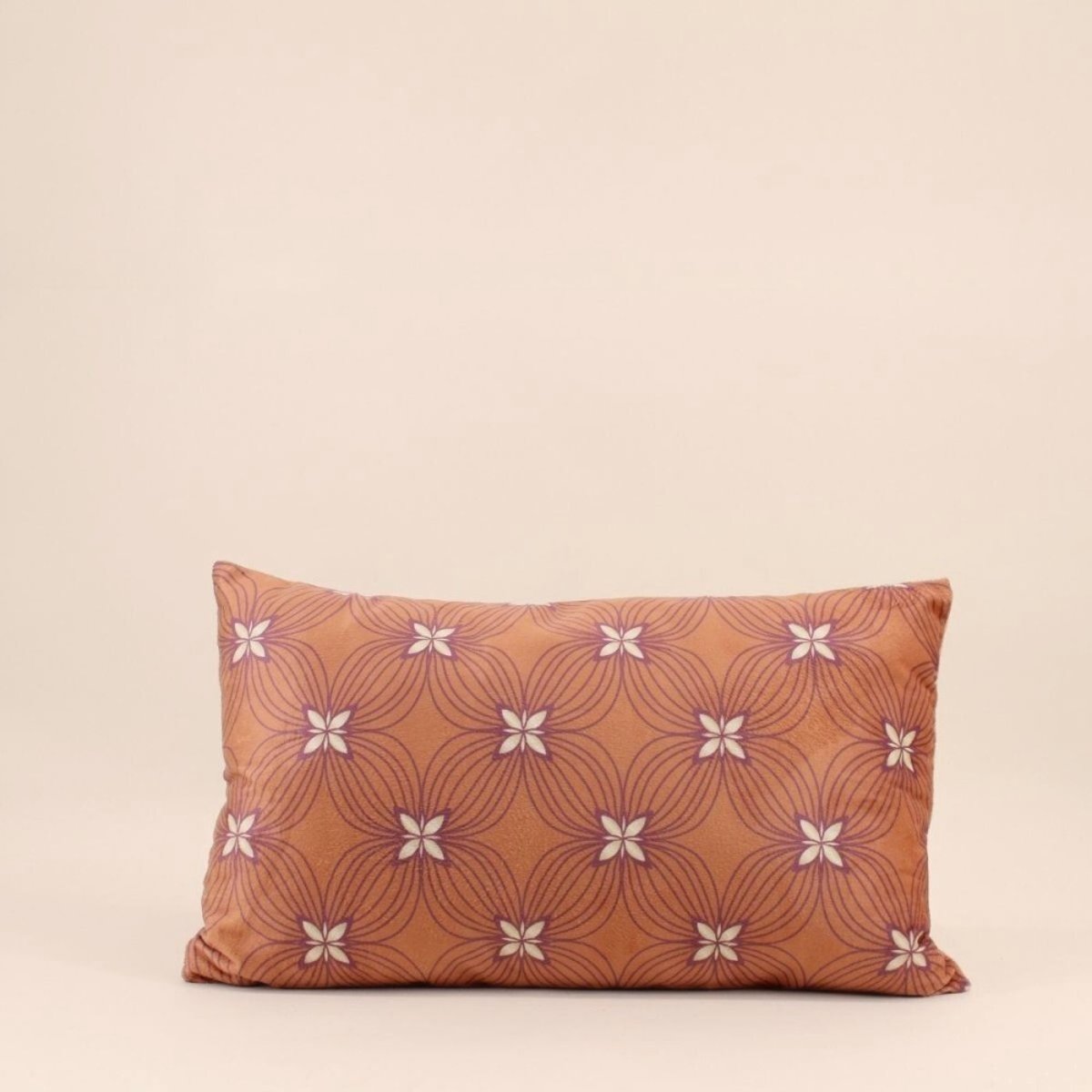 Coussin en velours à motifs 30x50cm orange, ORNAMI
