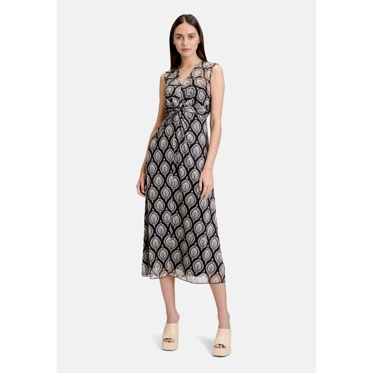 Robe longueur midi sans manches noir/blanc, CARTOON