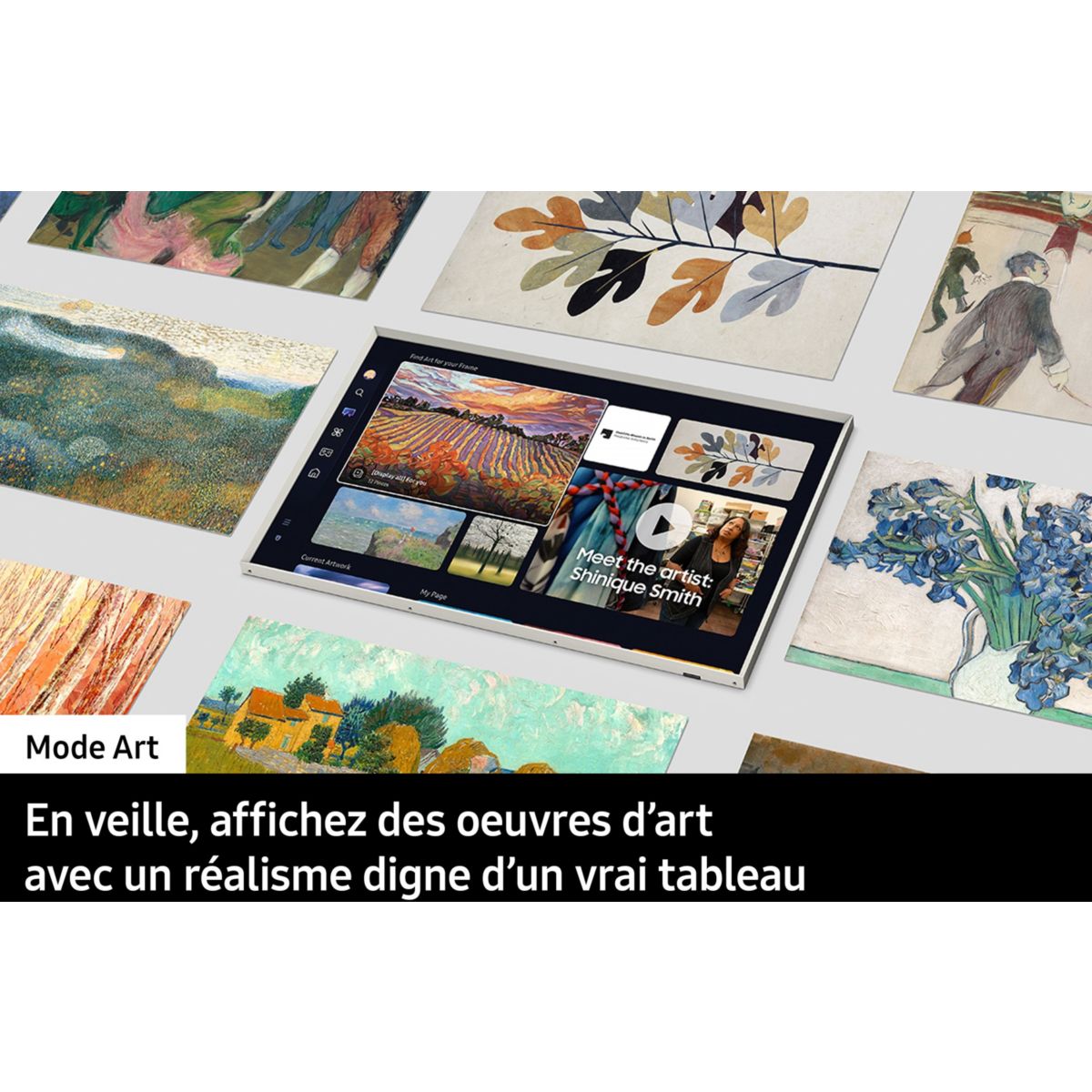 TV Mini LED The Frame Pro 65LS03FW (2025) 65" (165 cm) 4K - Mode art (effet tableau), Smart TV, anti-reflet couleur unique, SAMSUNG
