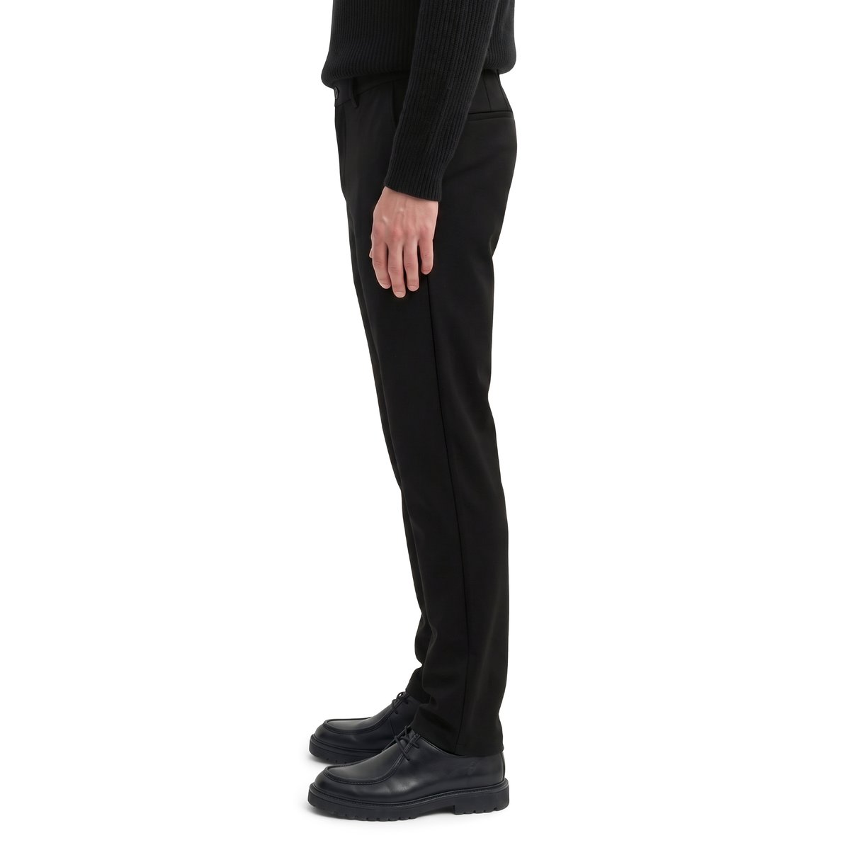 Pantalon modèle Morot Jogger fuselé en jersey interlock doux noir, MARC O'POLO