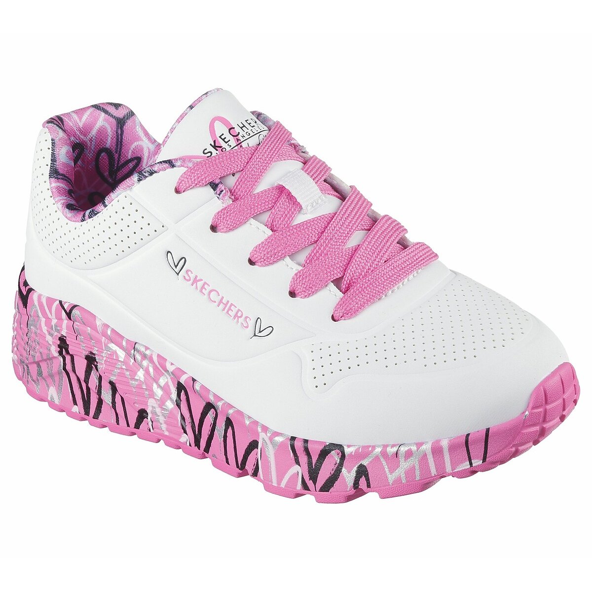 Baskets JGoldcrown : Uno Lite - Lovely Luv blanc, SKECHERS