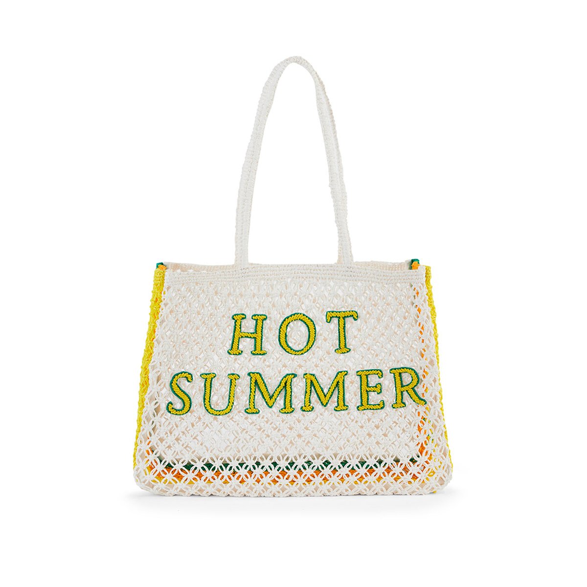 Sac cabas brodé de perles ULYSS blanc, WILD
