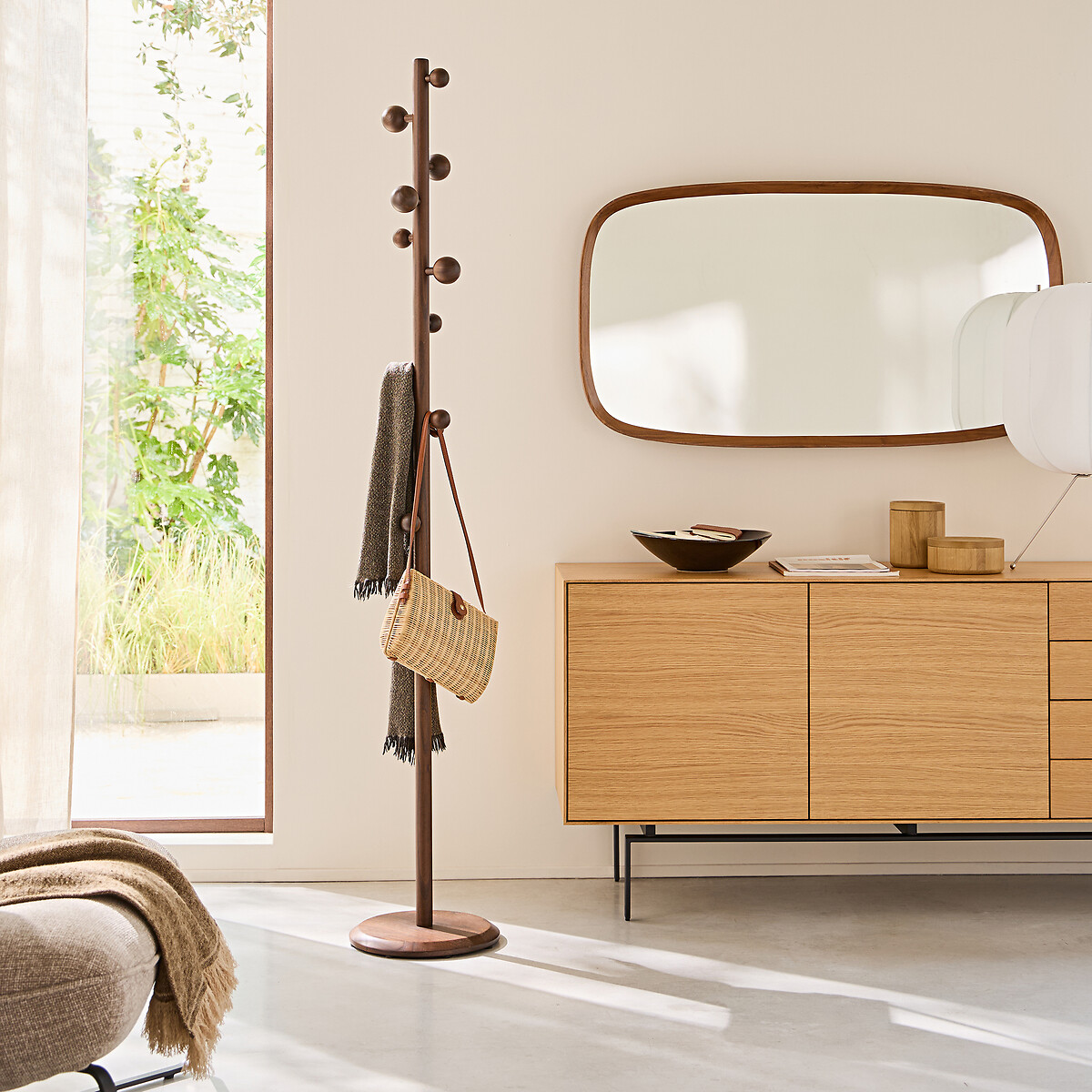 Miroir rectangulaire noyer massif, H110cm, Orion noyer, AM.PM