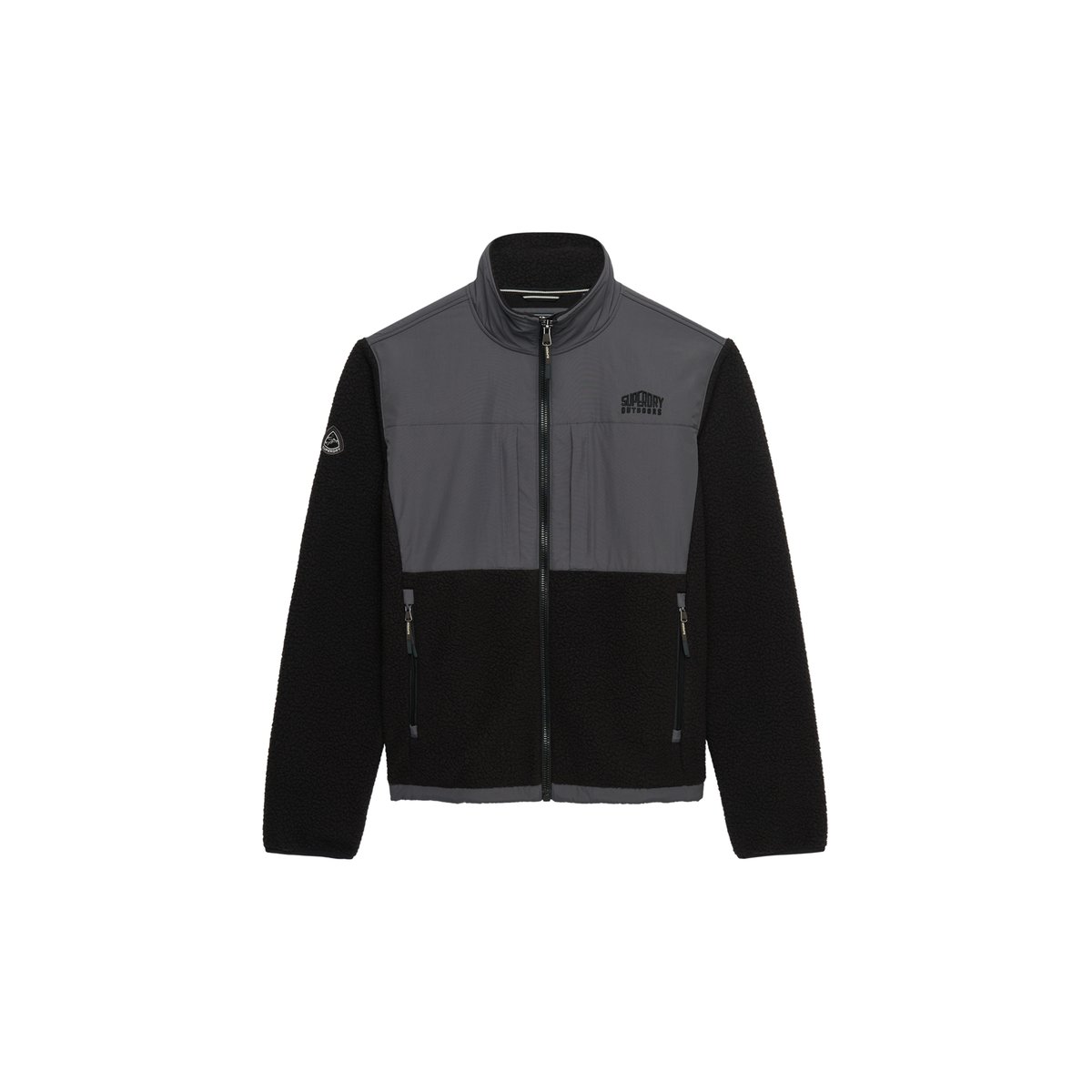 Veste en polaire Hybrid Trekker noir/noir, SUPERDRY