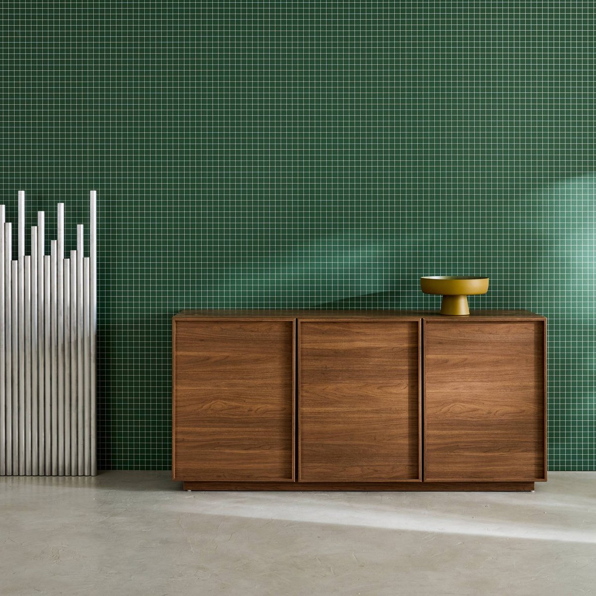 Buffet décor bois 3 portes 160cm KUBA noyer, SWEEEK