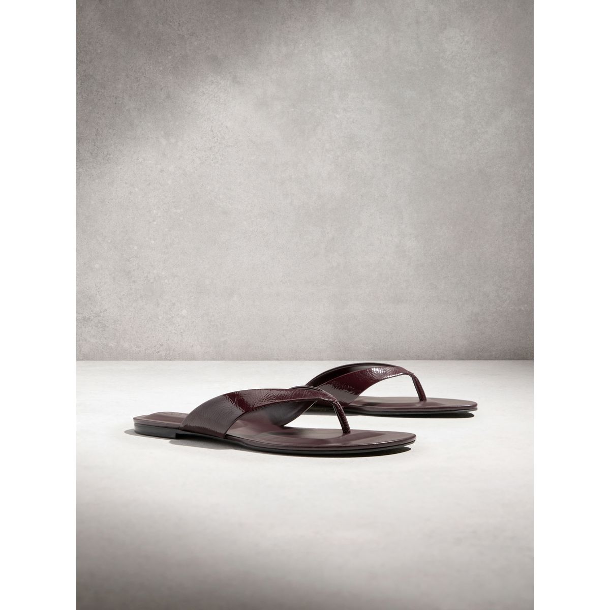 Tongs en cuir à bout rond n. premium prune, NEXT