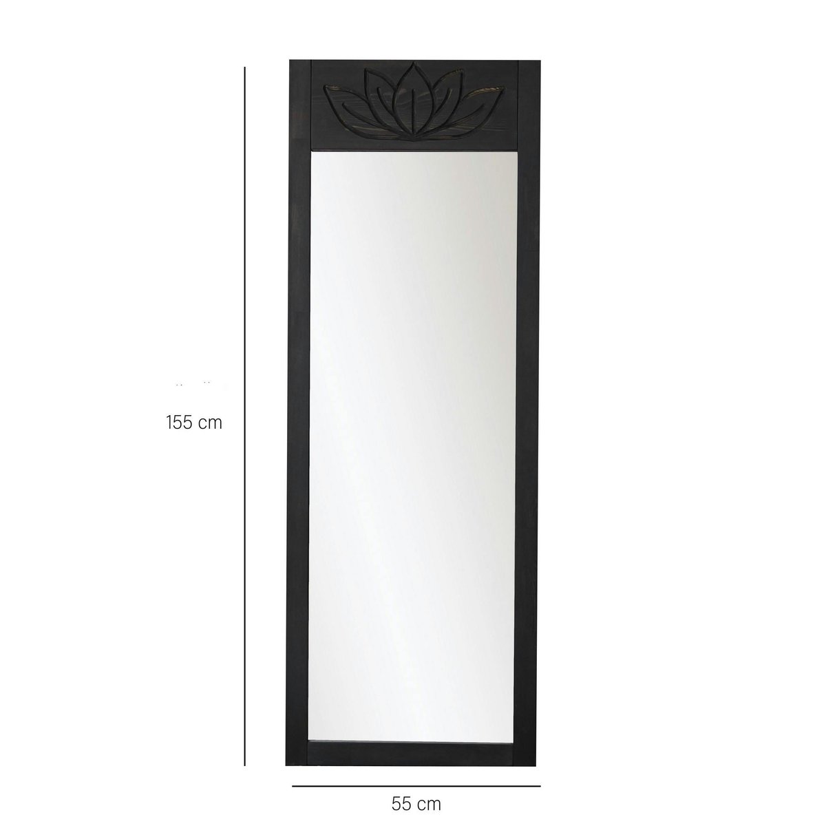 Miroir vertical en bois 155 cm HILO anthracite - lotus, PIER IMPORT