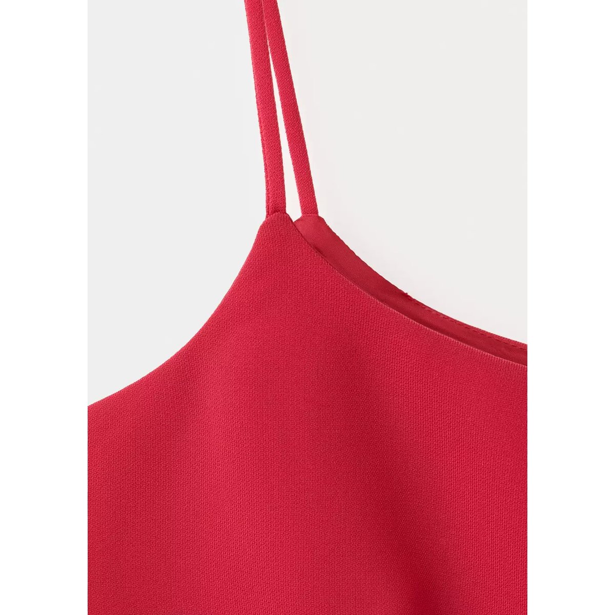 Top uni à bretelles rouge, MANGO