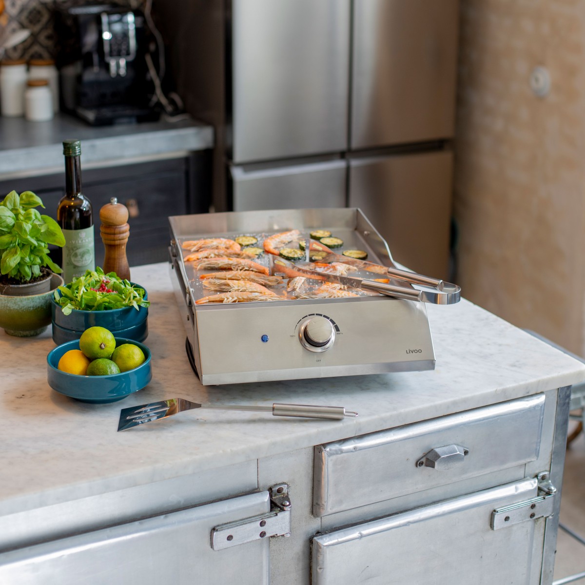 Plancha électrique inox couleur unique, LIVOO