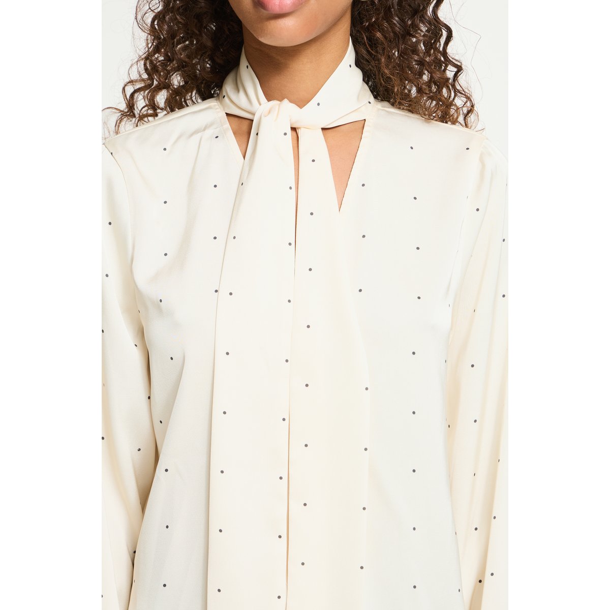 Chemise à manches longues blanc birch mini dot, ICHI