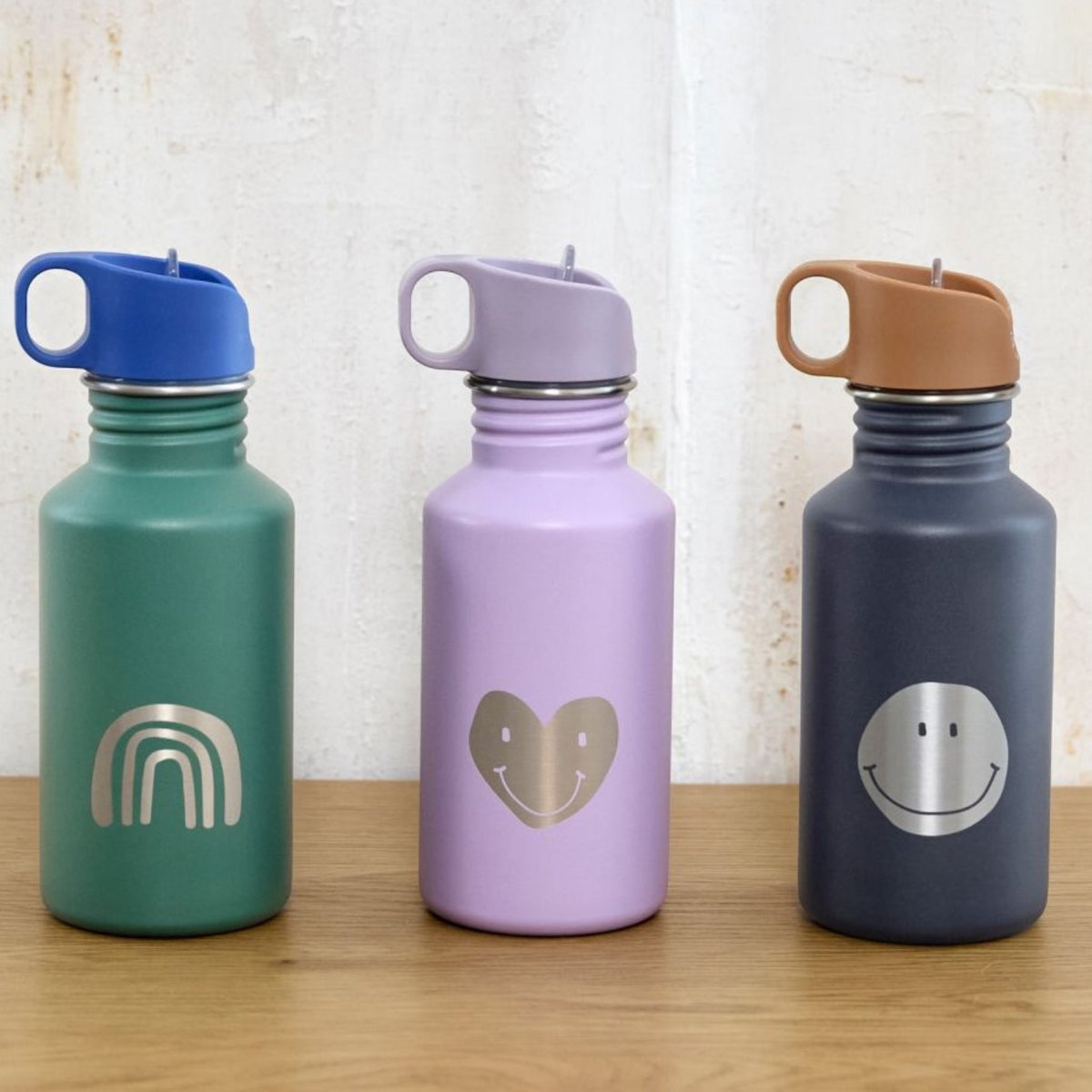 Gourde pour enfant inox Little Gang Coeur mauve, LASSIG