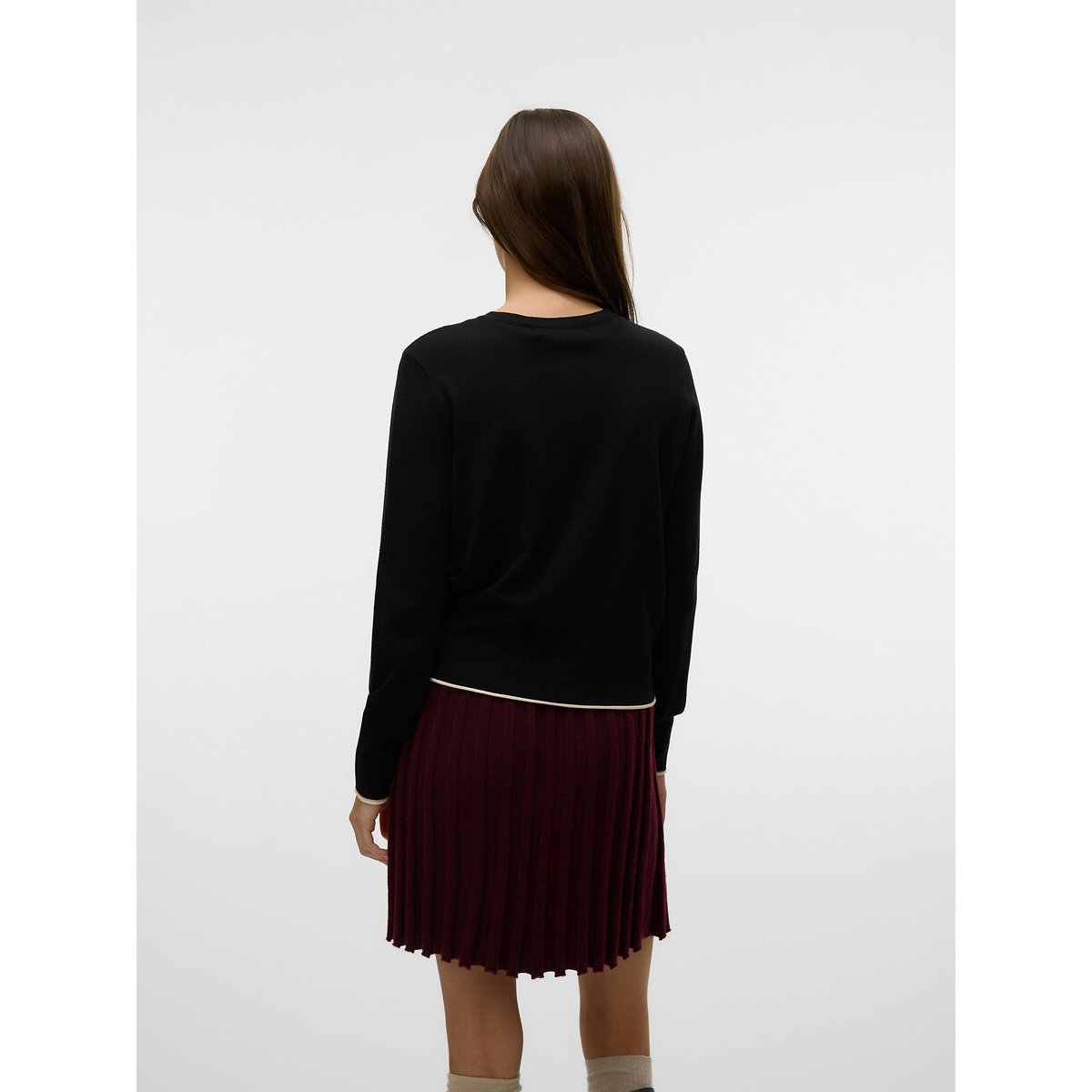 Crew Neck Buttoned Cardigan black, VERO MODA
