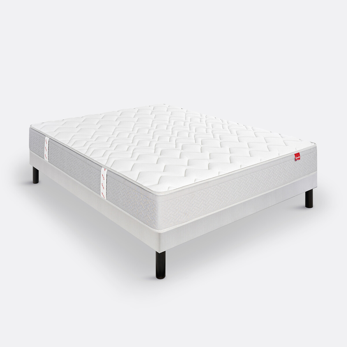 Matras 620 pocketveren, heel stevig, L'ailleurs wit/muisgrijs, EPEDA