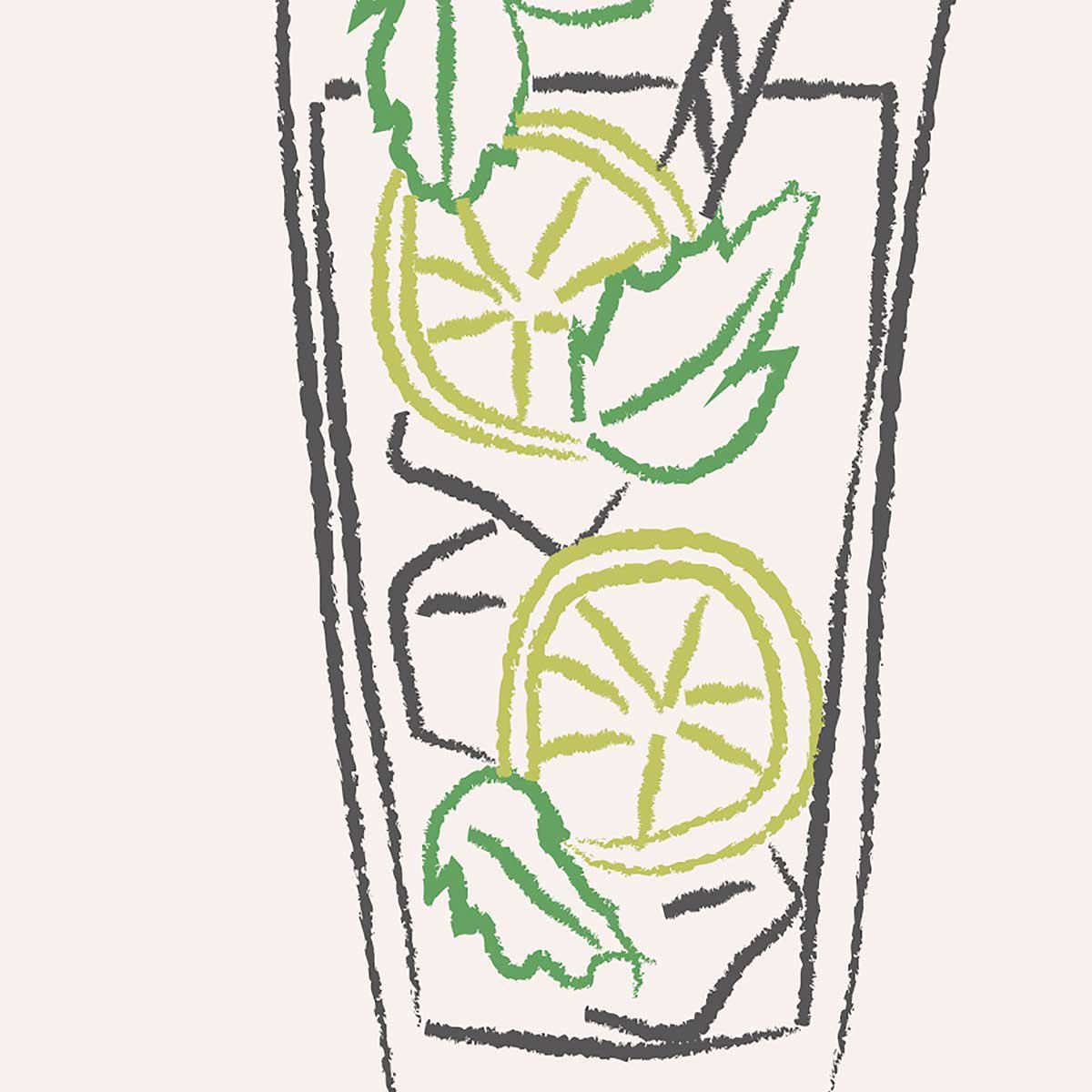 Tableau cocktail Mojito toile imprimée, HEXOA