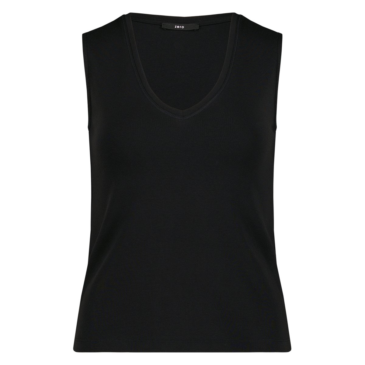 T-shirt basique à encolure en v black beauty, ZERO