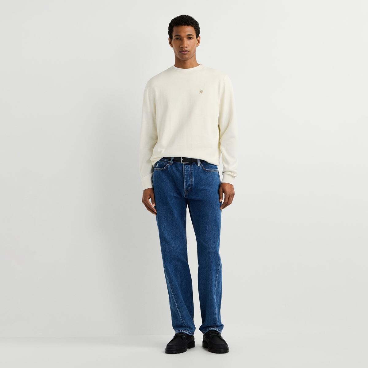 Pull Coupe Regular À Col Rond blanc cassé, PEPE JEANS
