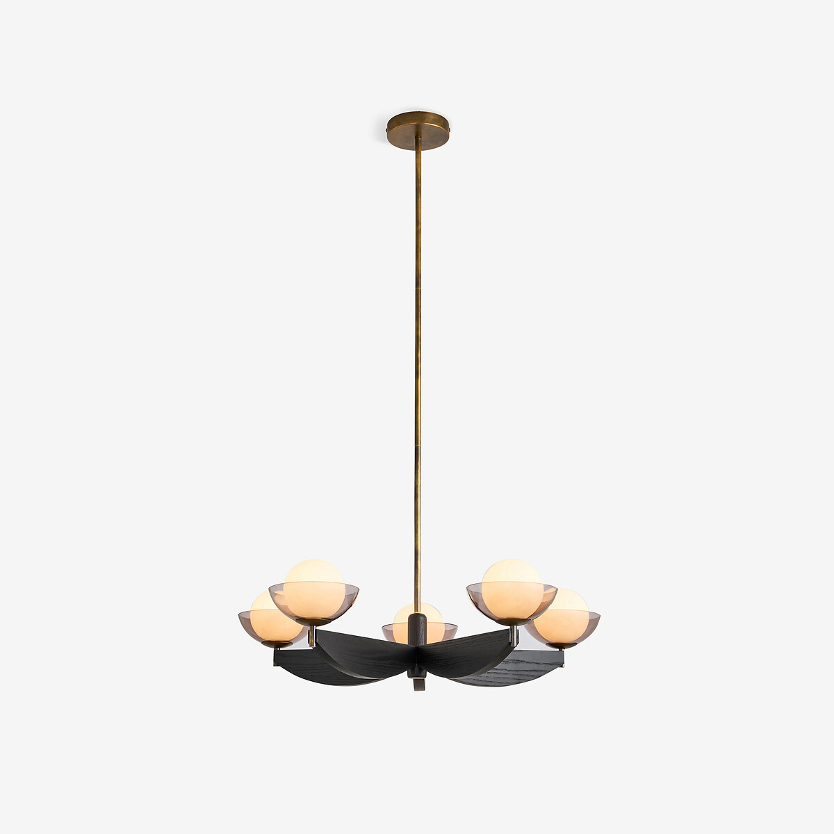 MADE.COM Layla 5-Light Opal Globe Pendant Light black, MADE