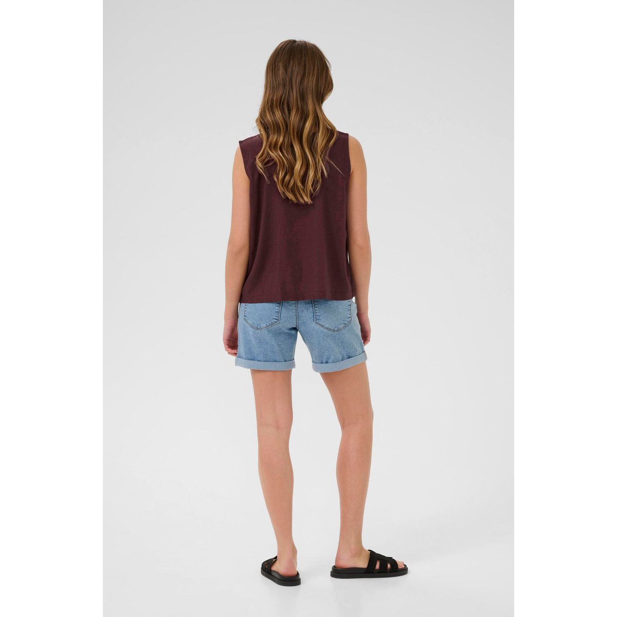 Blouse à manches courtes bordeaux fudge, KAFFE