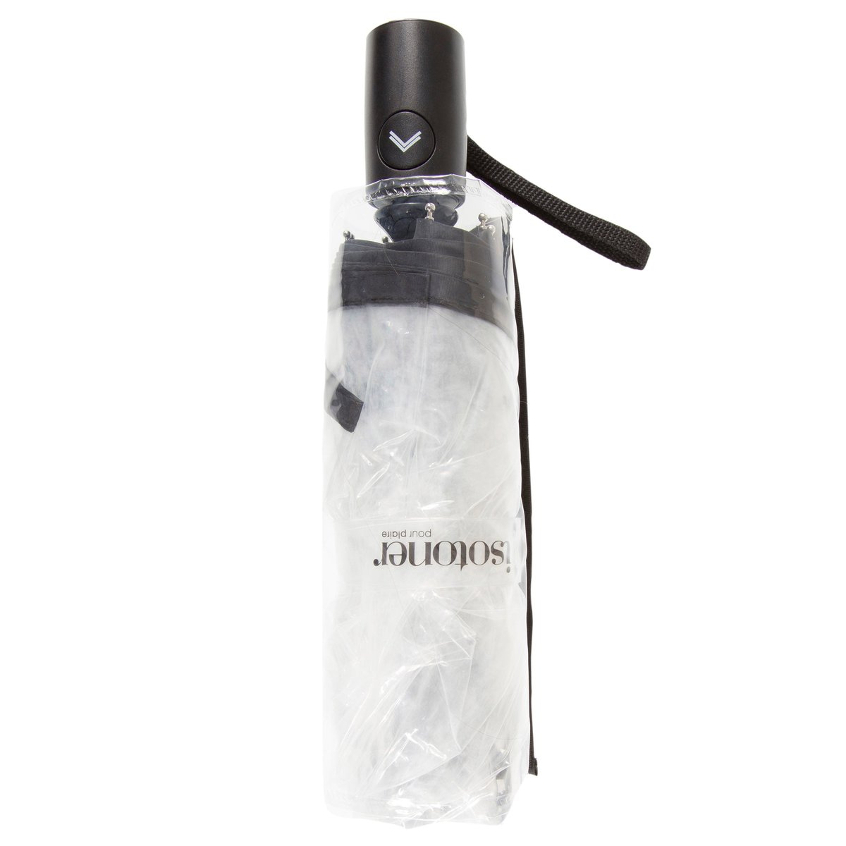 Parapluie transparent pvc/noir, ISOTONER
