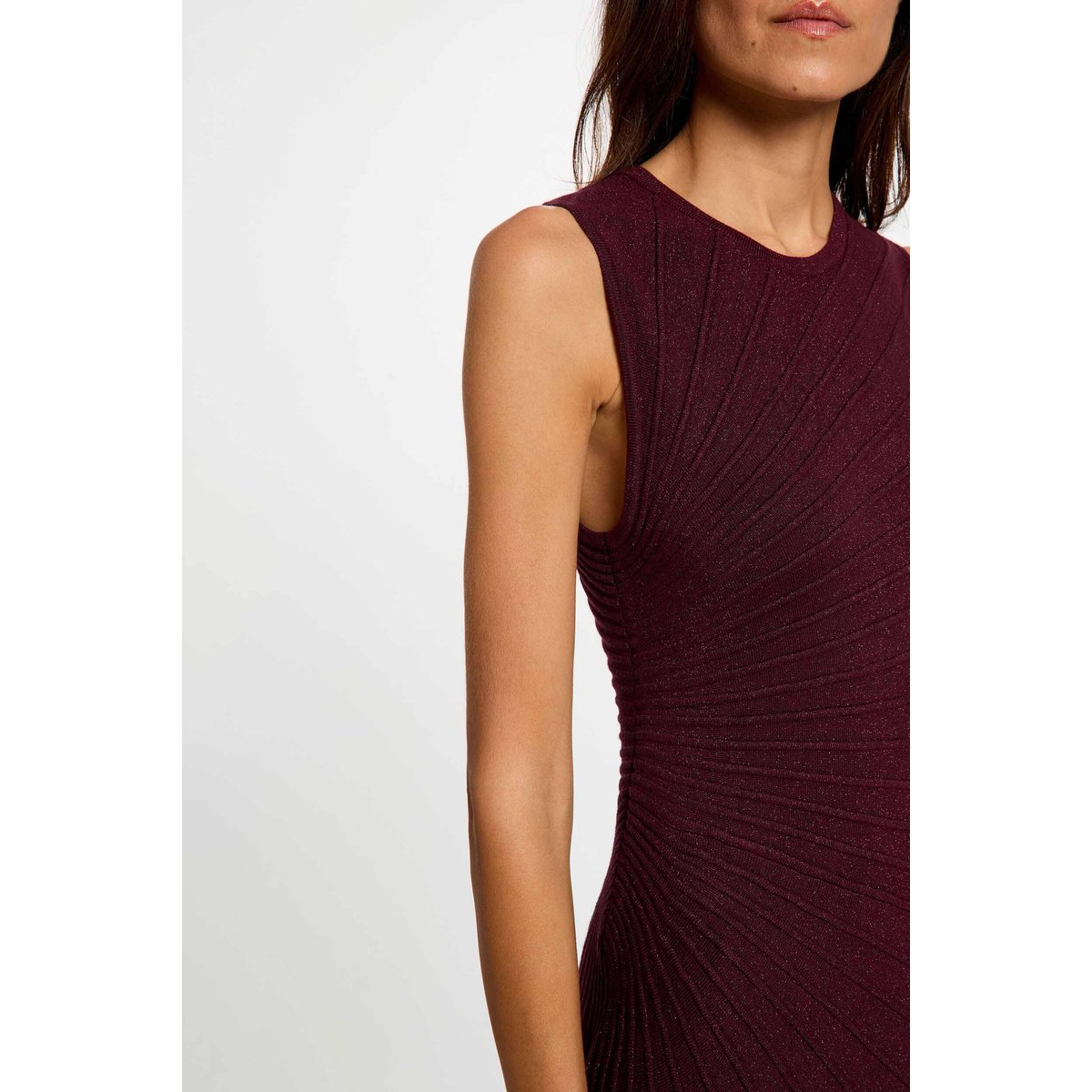 Robe tricot sans manches prune, MORGAN